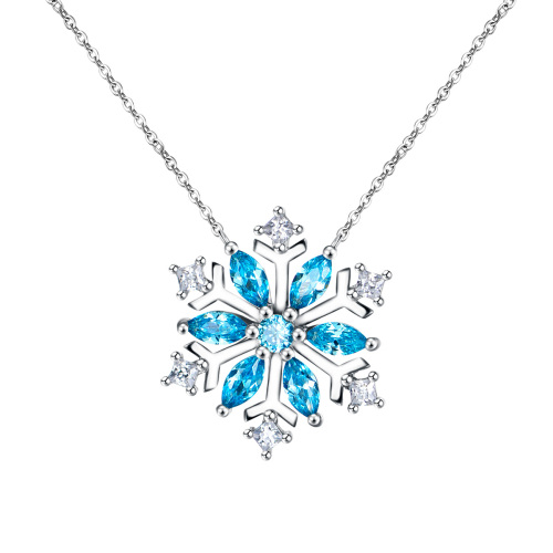 Christmas snowflake star pendant necklace