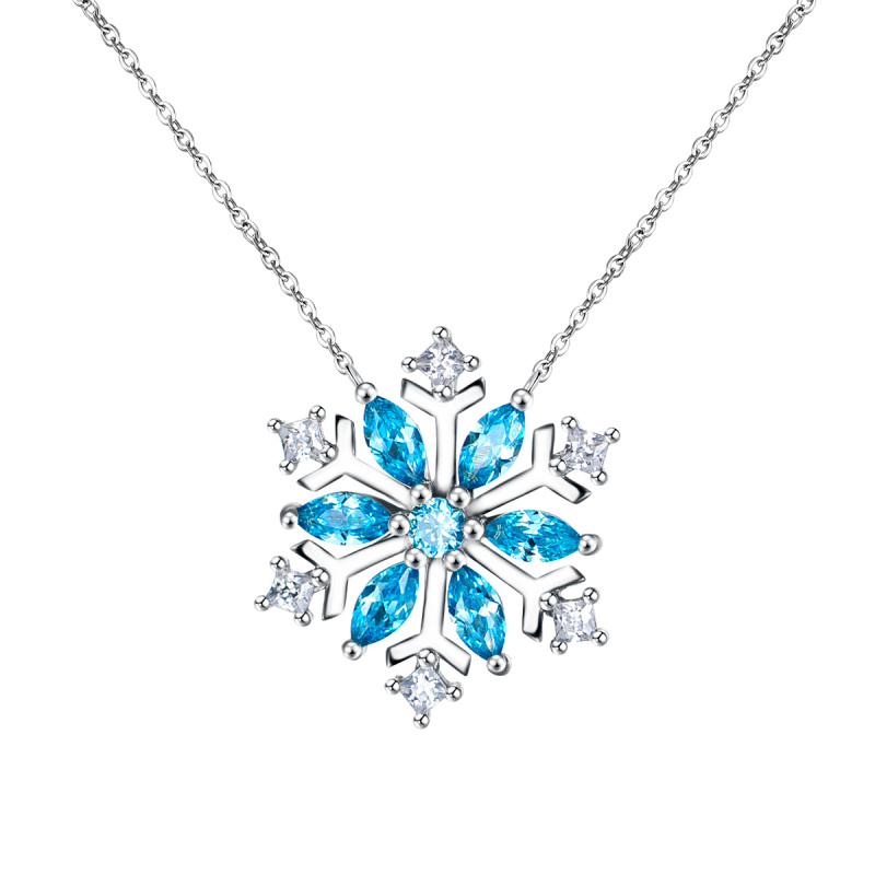 Christmas snowflake star pendant necklace