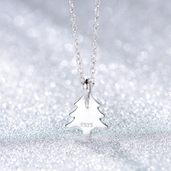 Enamel pendant necklace Christmas tree
