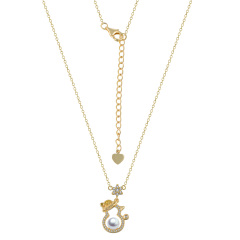 Christmas snowman pearl necklace