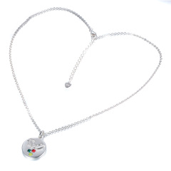 Christmas mistletoe coin pendant necklace