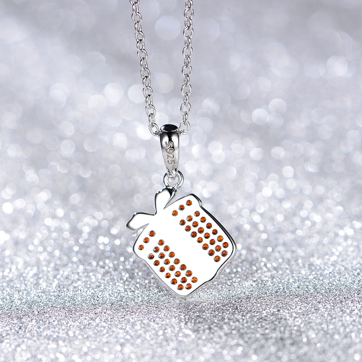 Christmas gift package silver pendant necklace