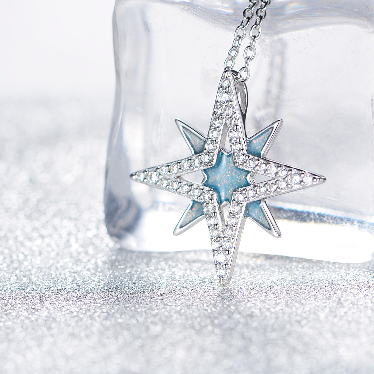 Christmas twinkling star pendant necklace