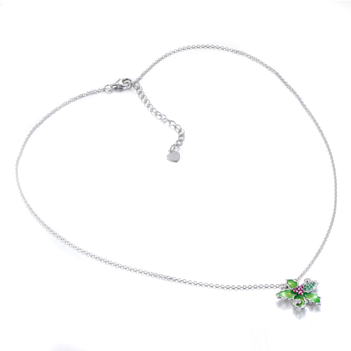 Christmas mistletoe leaf necklace