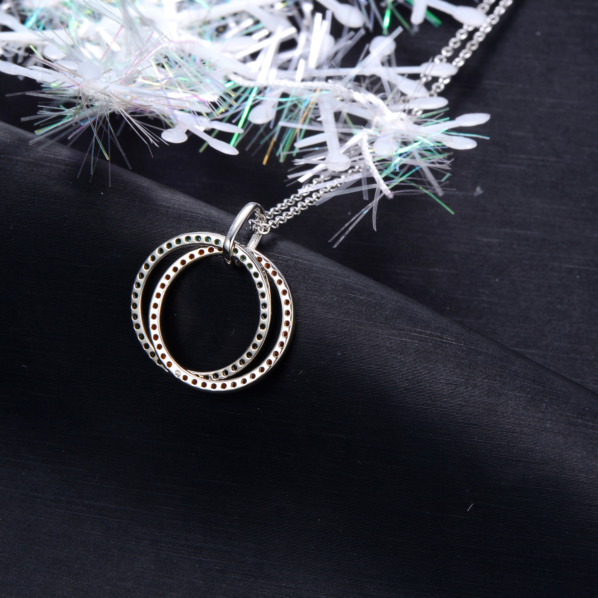 Christmas Big Circle Pendant Necklace