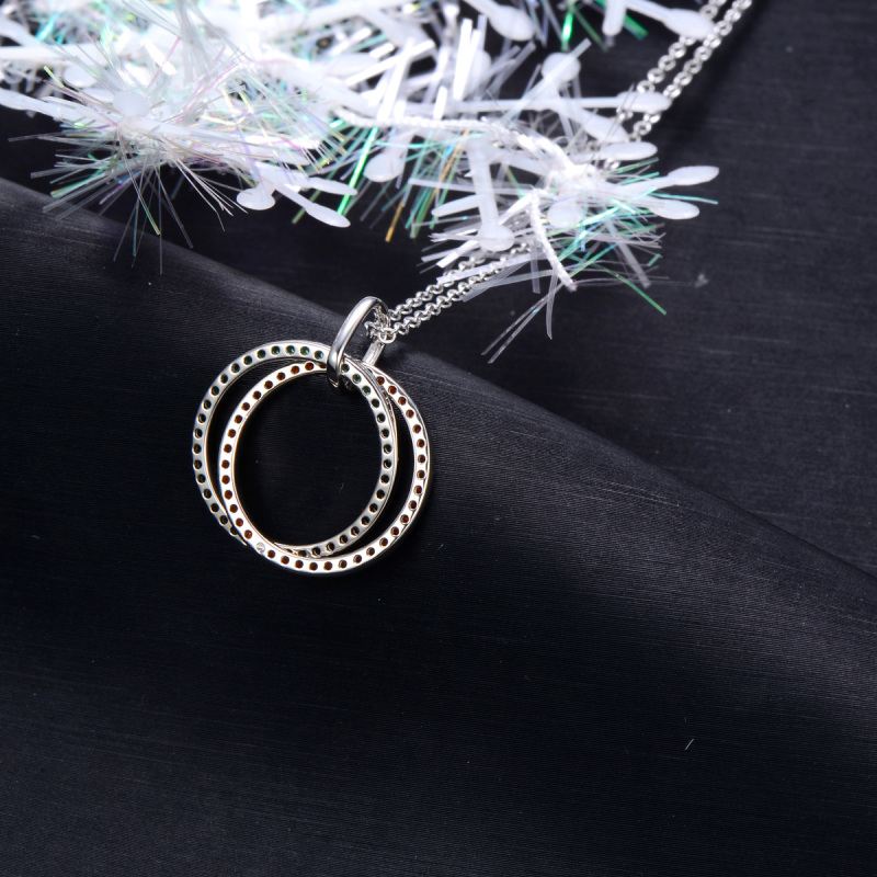 Christmas Big Circle Pendant Necklace