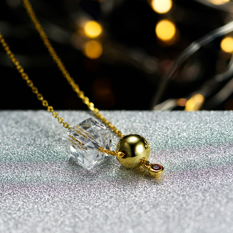 Christmas small golden necklace