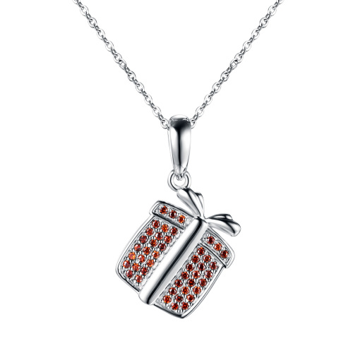 Christmas gift package silver pendant necklace