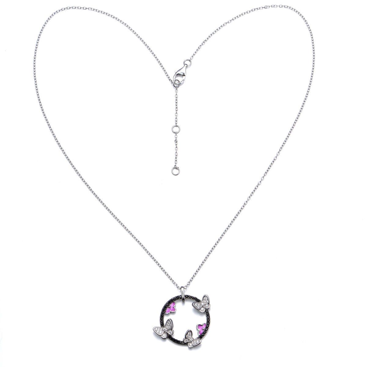 butterfly flutter by pendant necklace
