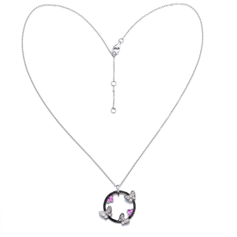 butterfly flutter by pendant necklace