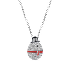 Christmas snowman pendant necklace
