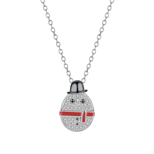 Christmas snowman pendant necklace