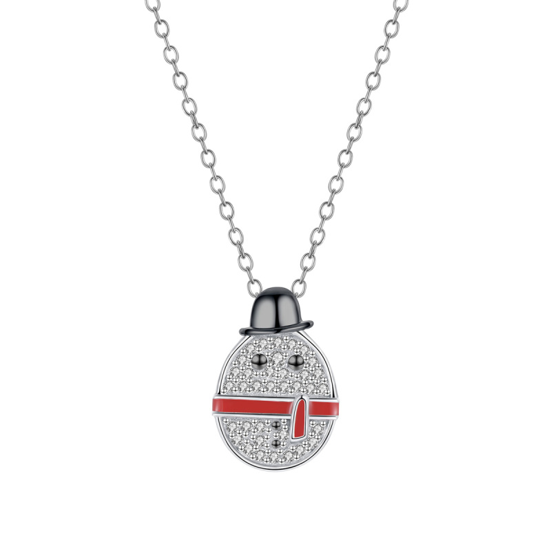 Christmas snowman pendant necklace