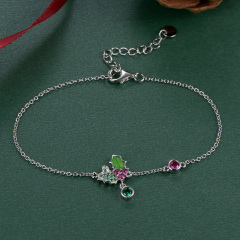 Christmas mistletoe leaf bracelets