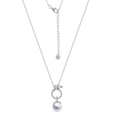 Christmas olive leaf acorn pearl pendant necklace