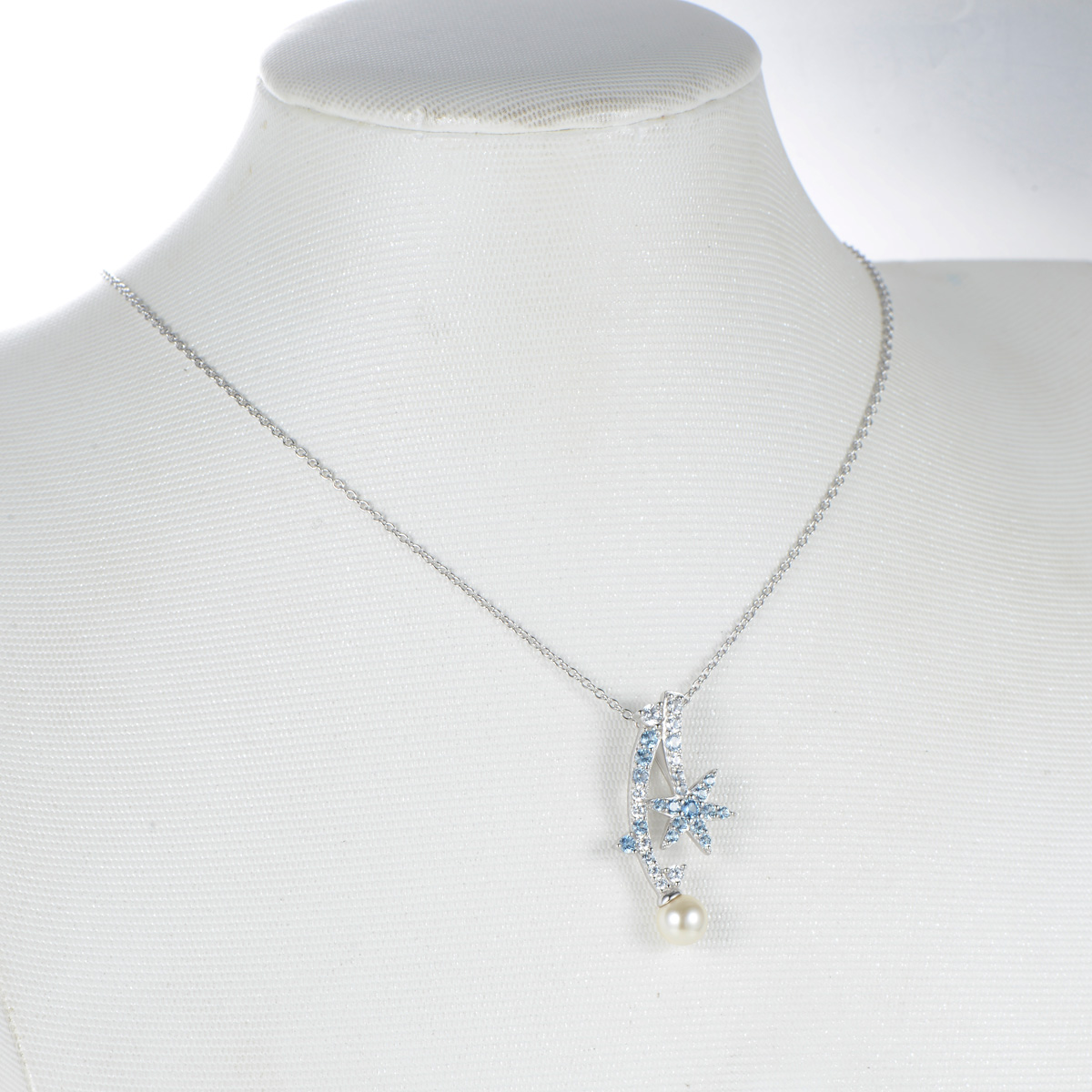 Christmas ice crystal pearl pendant necklace
