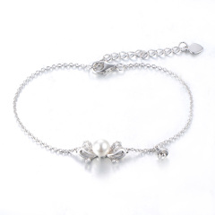 Christmas bell bow tie pearl bracelets