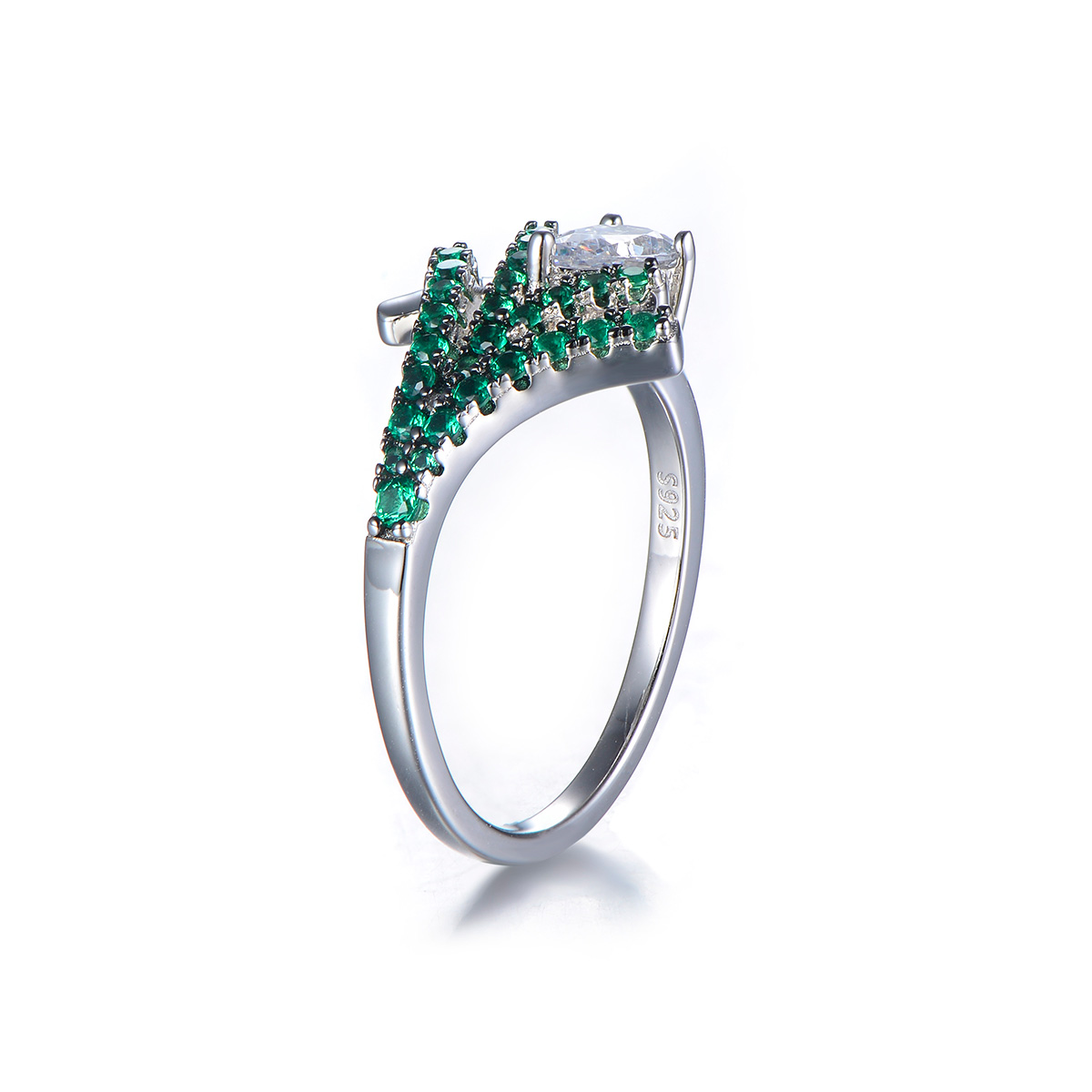 Christmas trees glittering ring