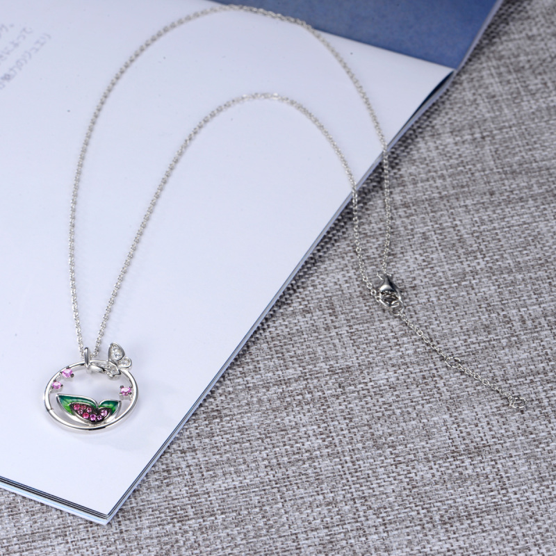 butterfly flutter by pendant necklace