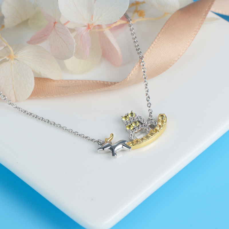 Lovely reindeer sleigh necklace for Christmas