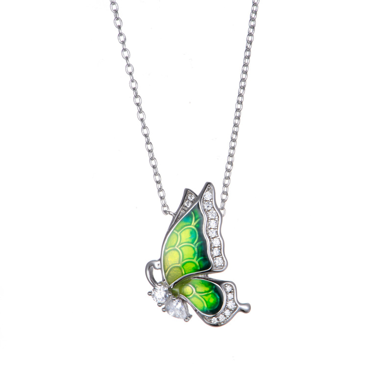 enamel butterfly necklace