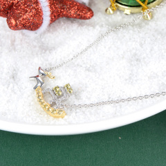 Lovely reindeer sleigh necklace for Christmas