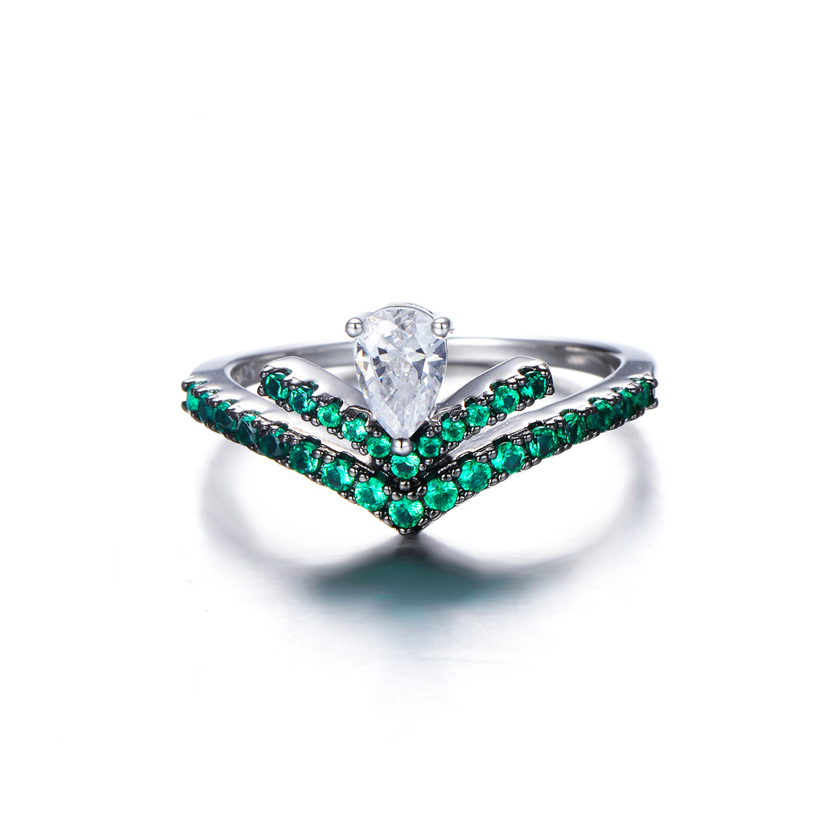 Christmas trees CZ ring