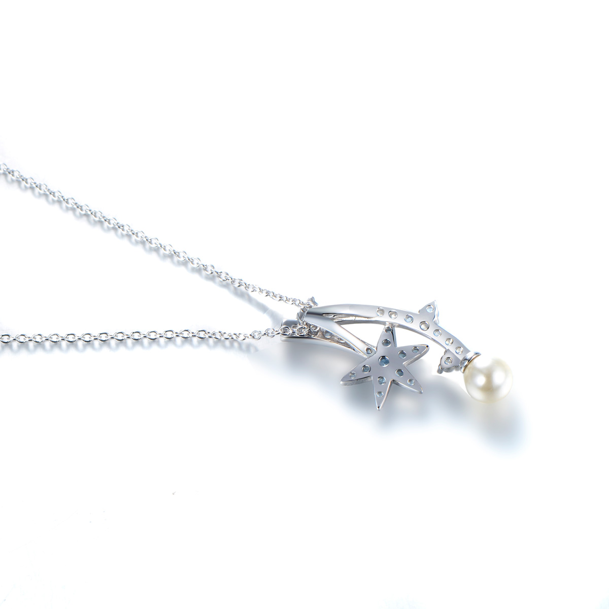 Christmas ice crystal pearl pendant necklace