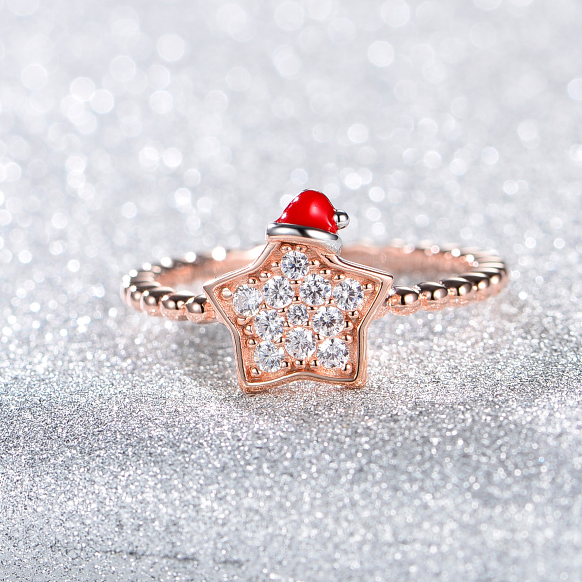 Christmas Hat Star Ring