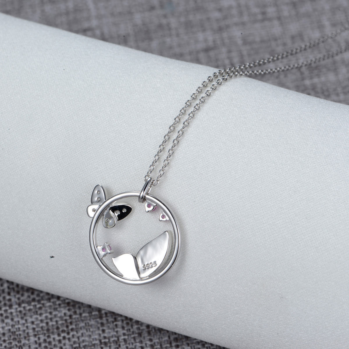 butterfly flutter by pendant necklace