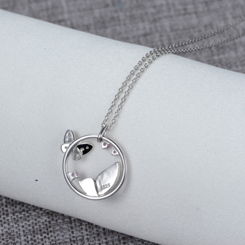 butterfly flutter by pendant necklace