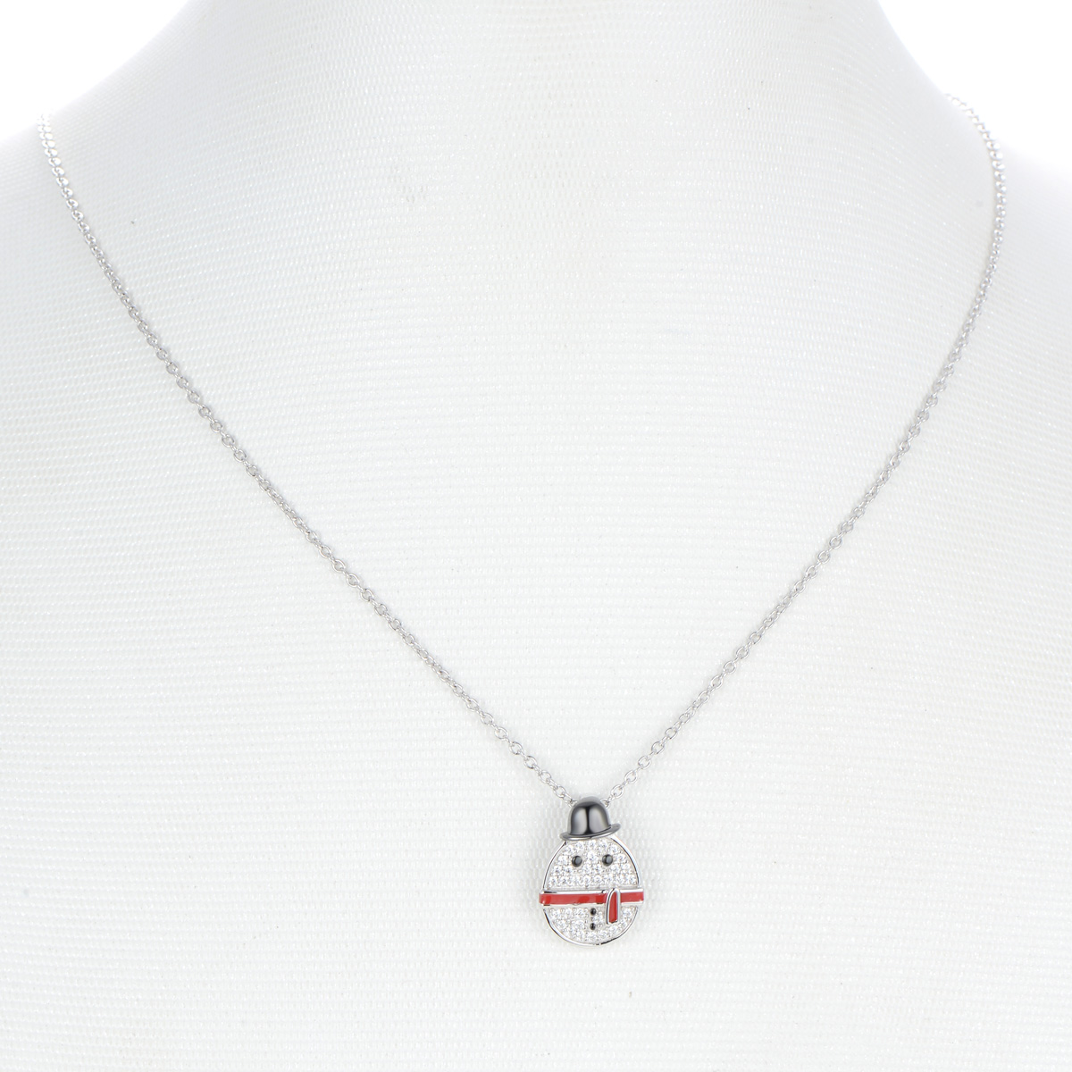 Christmas snowman pendant necklace