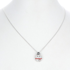Christmas snowman pendant necklace