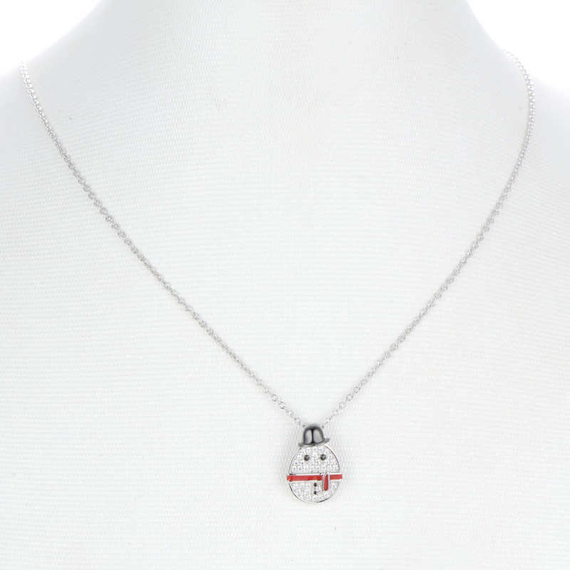 Christmas snowman pendant necklace