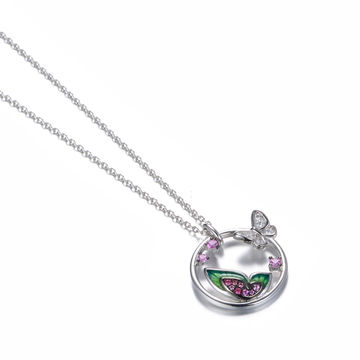 butterfly flutter by pendant necklace
