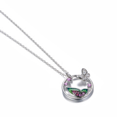 butterfly flutter by pendant necklace