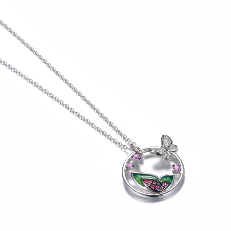 butterfly flutter by pendant necklace