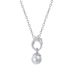 Christmas olive leaf acorn pearl pendant necklace