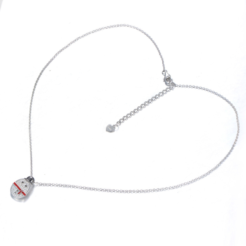 Christmas snowman pendant necklace