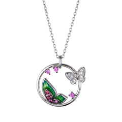 butterfly flutter by pendant necklace