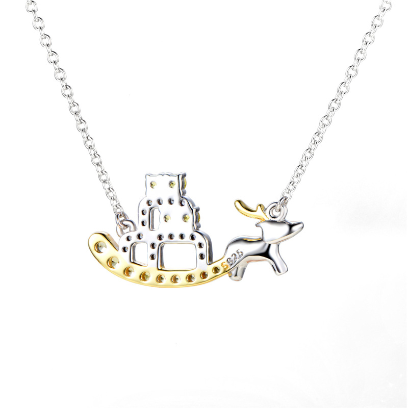 Lovely reindeer sleigh necklace for Christmas