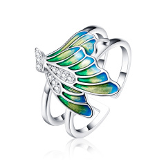 enamel butterfly ring