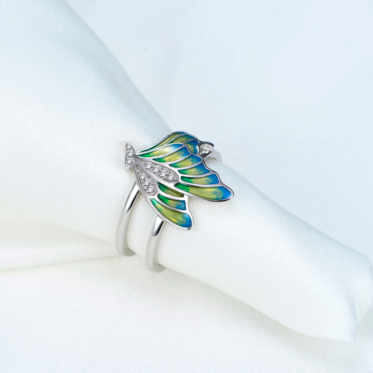 enamel butterfly ring