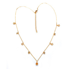 Champagne golden butterfly and flower necklace