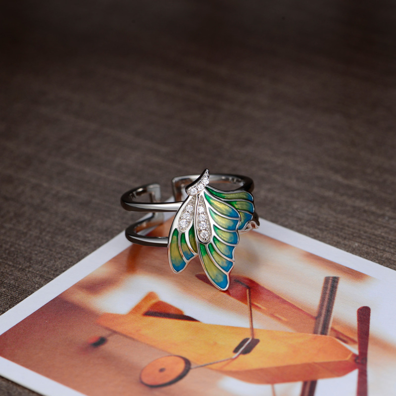 enamel butterfly ring