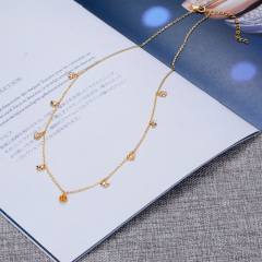 Champagne golden butterfly and flower necklace