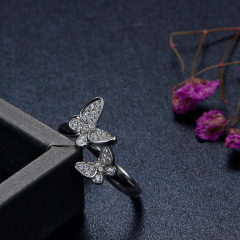 CZ butterfly open ring