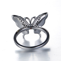 Enamel green gradient ramp butterfly ring