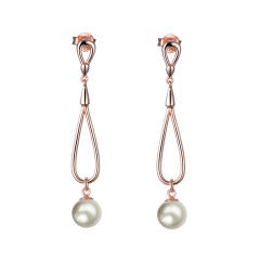 Pearl long studs earrings