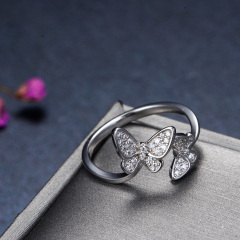 CZ butterfly open ring